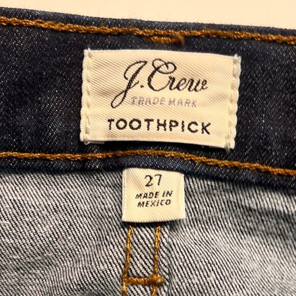 J Crew Women’s Toothpick Jeans Size 27 Ultra Dark Wash - Picture 6 of 10